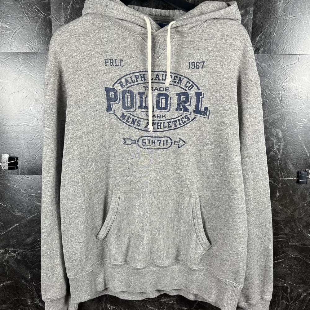 Polo Ralph Lauren Men's Grey Graphic Spell Fleece Hoodie XL